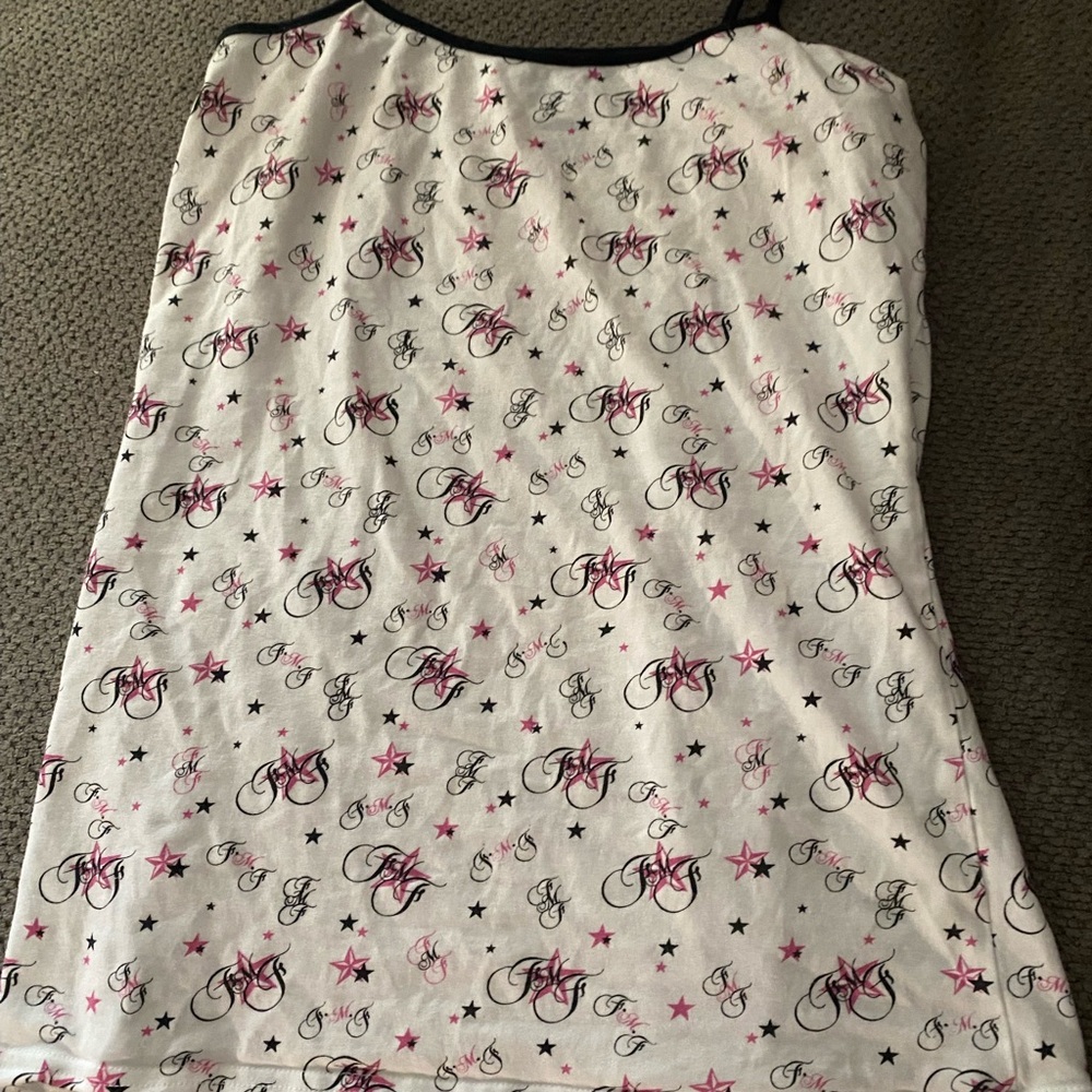 Pink and black star tank top